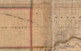 1860 Farm Line Map of Scott County Iowa