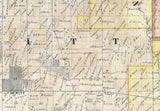 1865 Farm Line Map of Clinton County Iowa Dewitt Lyons