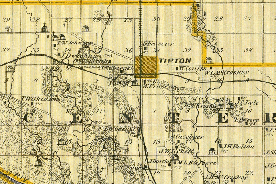 1875 Map of Cedar County Iowa