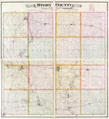 1883 Farm Line Map of Story County Iowa