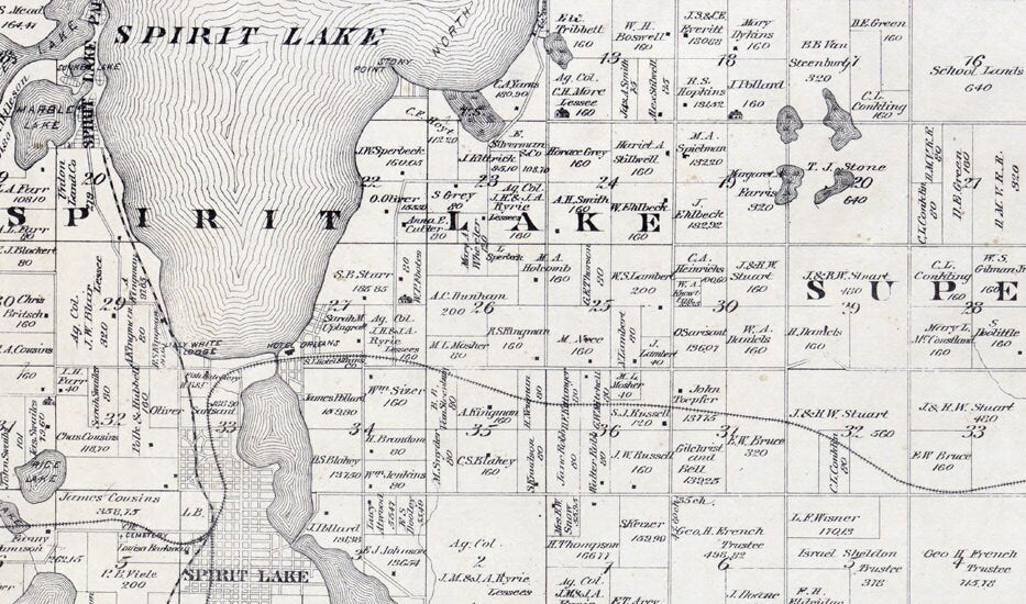 1883 Map of Dickinson County Iowa