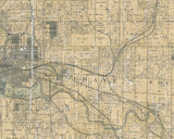 1885 Map of Polk County Iowa Des Moines