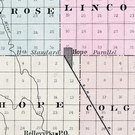 1892 Map of Steele County North Dakota