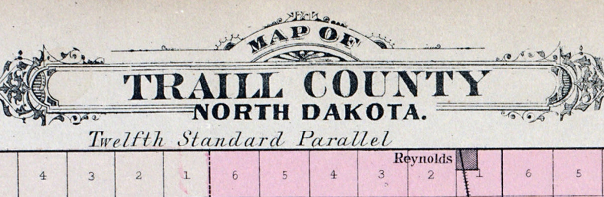1892 Map of Traill County North Dakota