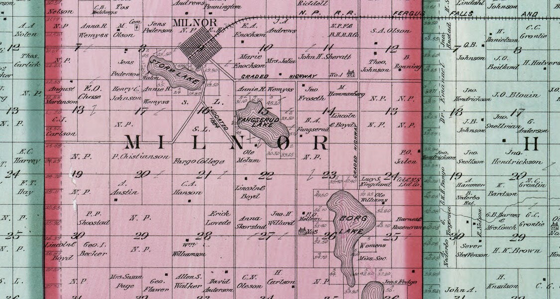 1899 Farm Line Map of Sargent County North Dakota