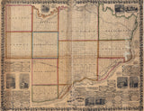 1860 Farm Line Map of Scott County Iowa