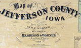 1871 Map of Jefferson County Iowa Fairfield