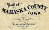 1871 Map of Mahaska County Iowa Oskaloosa