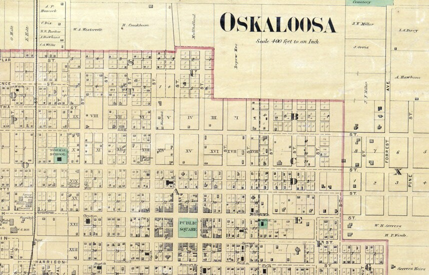 1871 Map of Mahaska County Iowa Oskaloosa