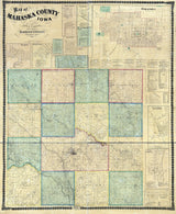 1871 Map of Mahaska County Iowa Oskaloosa