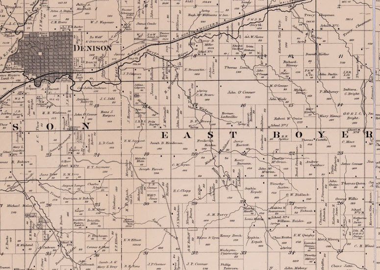 1883 Farm Line Map of Crawford County Iowa