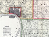 1884 Farm Line Map of Woodbury County Iowa Sioux City