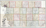 1884 Farm Line Map of Woodbury County Iowa Sioux City