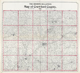 1898 Map of Crawford County Iowa Denison