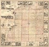 1859 Map of Hancock County Illinois Carthage