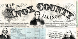1861 Farm Line Map of Knox County Illinois Galesburg