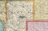 1893 Map of Wapello County Iowa Eldon