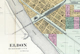 1893 Map of Wapello County Iowa Eldon