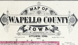 1893 Map of Wapello County Iowa Eldon