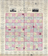 1897 Map of Butler County Iowa Clarksville