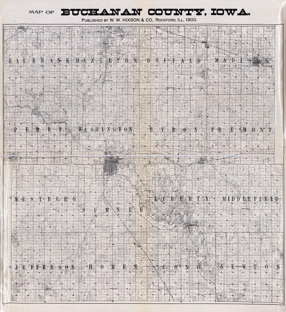 1900 Map of Buchanan County Iowa
