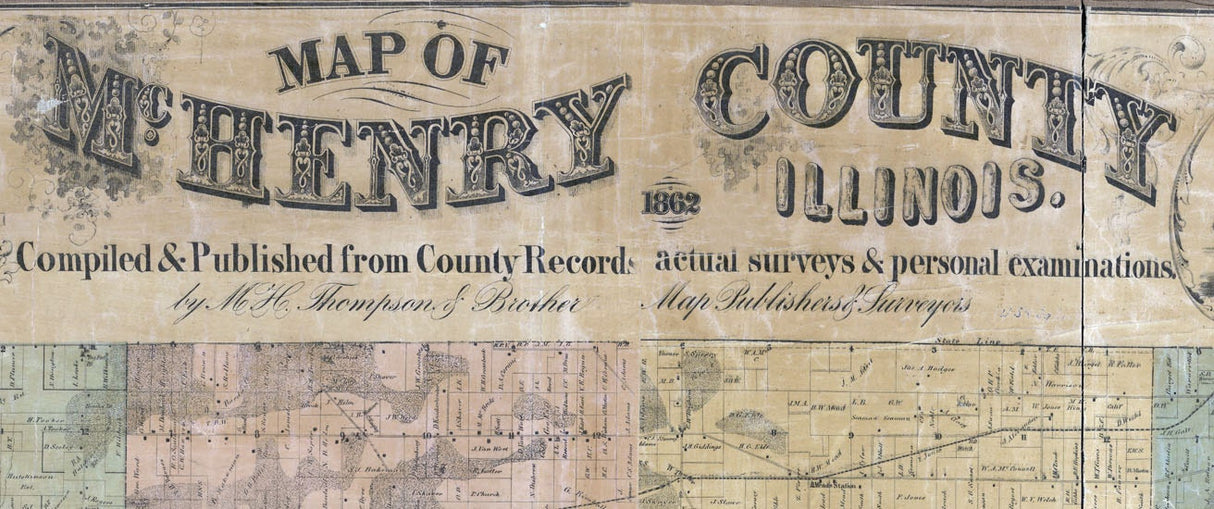 1862 Farm Line Map of McHenry County Illinois