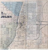 1864 Map of Joliet Will County Illinois