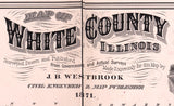 1871 Farm Line Map of White County Illinois Carmi