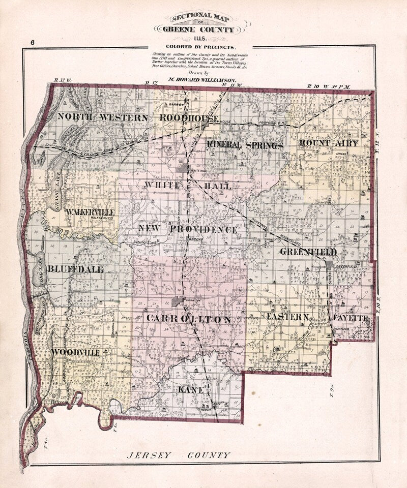 1873 Map of Greene County Illinois