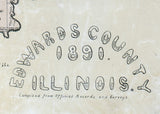 1891 Farm Line Map of Edwards County Illinois Albion