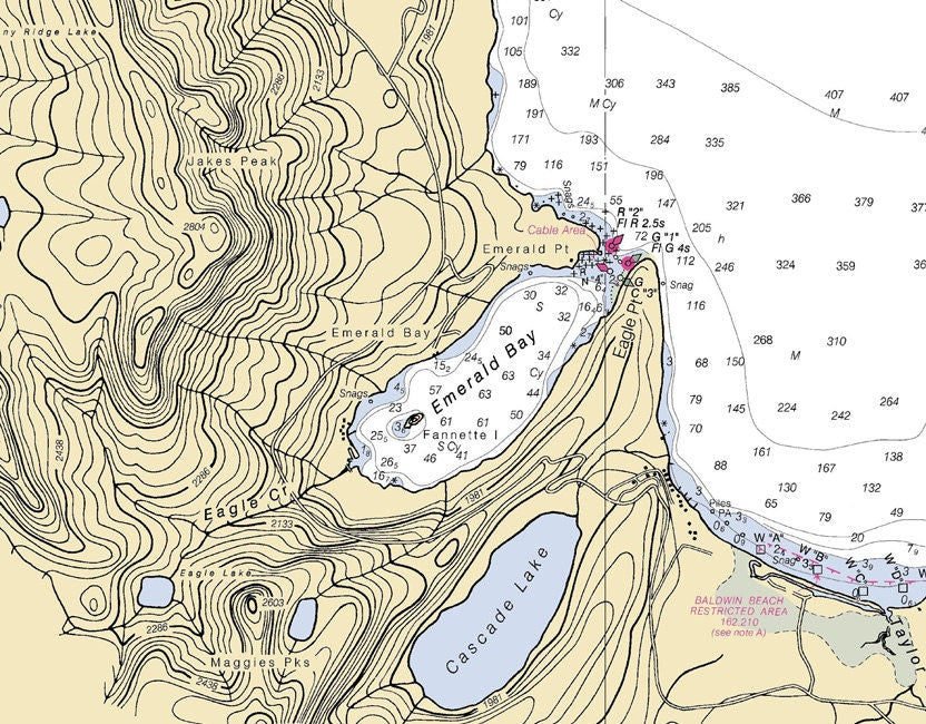 2004 Map of Lake Tahoe California Nevada