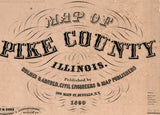 1860 Map of Pike County Illinois Pittsfield