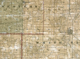 1861 Farm Line Map of Greene County Illinois White Hall