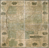 1861 Farm Line Map of Greene County Illinois White Hall