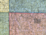 1861 Farm Line Map of Madison County Illinois Edwardsville