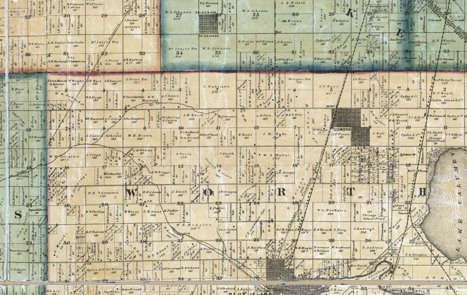 1861 Map of Cook County Illinois