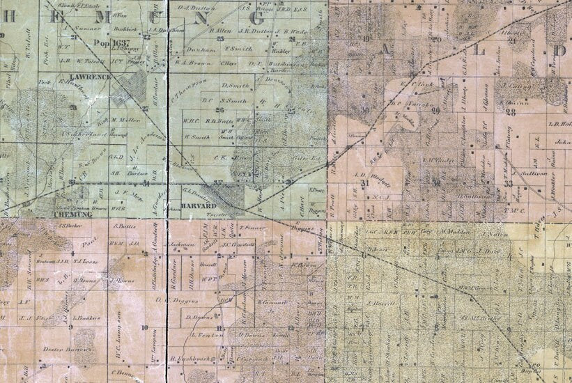 1862 Farm Line Map of McHenry County Illinois