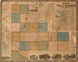 1864 Farm Line Map of Will County Illinois