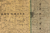 1869 Farm Line Map of Carroll County Illinois Mt Carroll