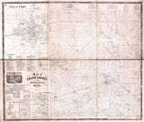 1870 Farm Line Map of Edgar County Illinois Paris