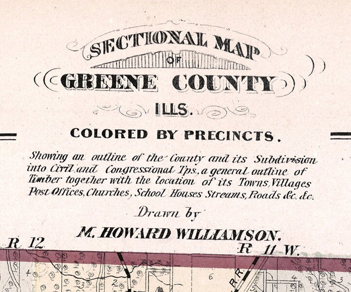 1873 Map of Greene County Illinois