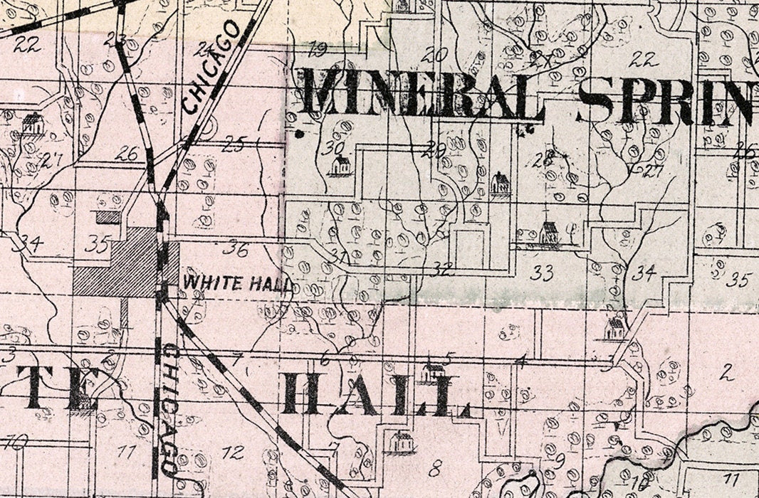 1873 Map of Greene County Illinois