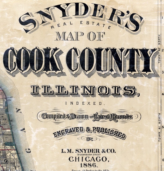 1886 Map of Cook County Illinois