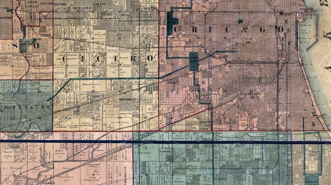 1886 Map of Cook County Illinois