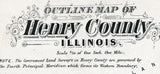 1893 Map of Henry County Illinois Cambridge