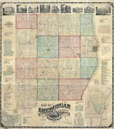 1862 Farm Line Map of Sheboygan County Wisconsin