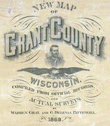 1868 Map of Grant County Wisconsin Platteville