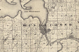 1873 Farm Line Map of Winnebago County Wisconsin