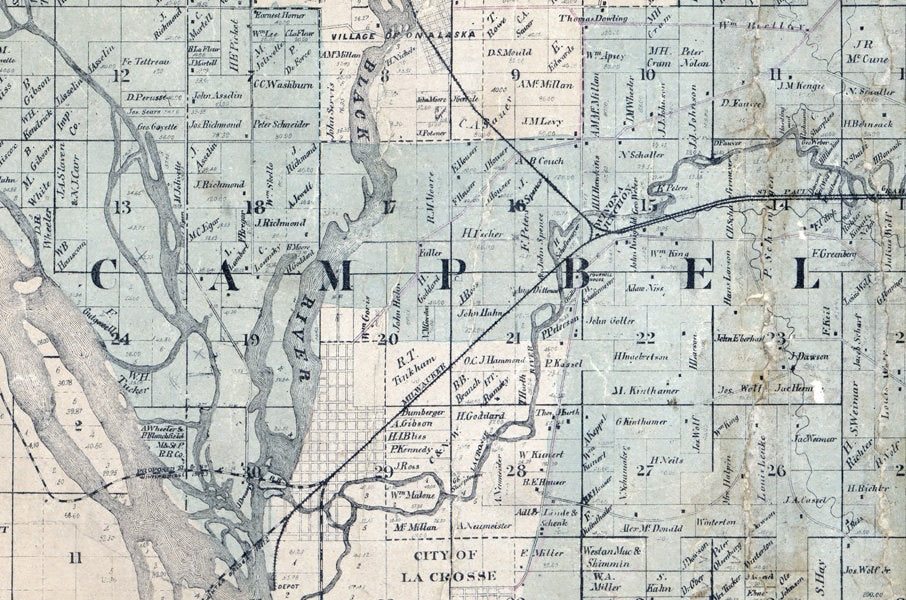 1874 Map of La Crosse County Wisconsin