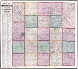 1877 Farm Line Map of Monroe County Wisconsin Sparta Tomah